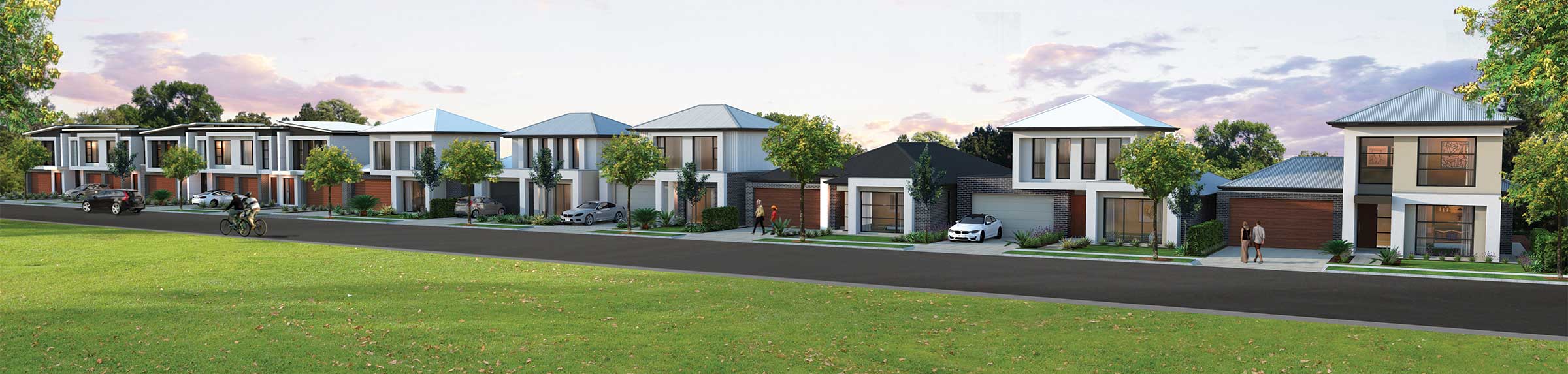 External architectural impression of finalised housing development.