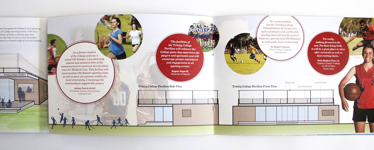 Internal layout of a corporate brochure.