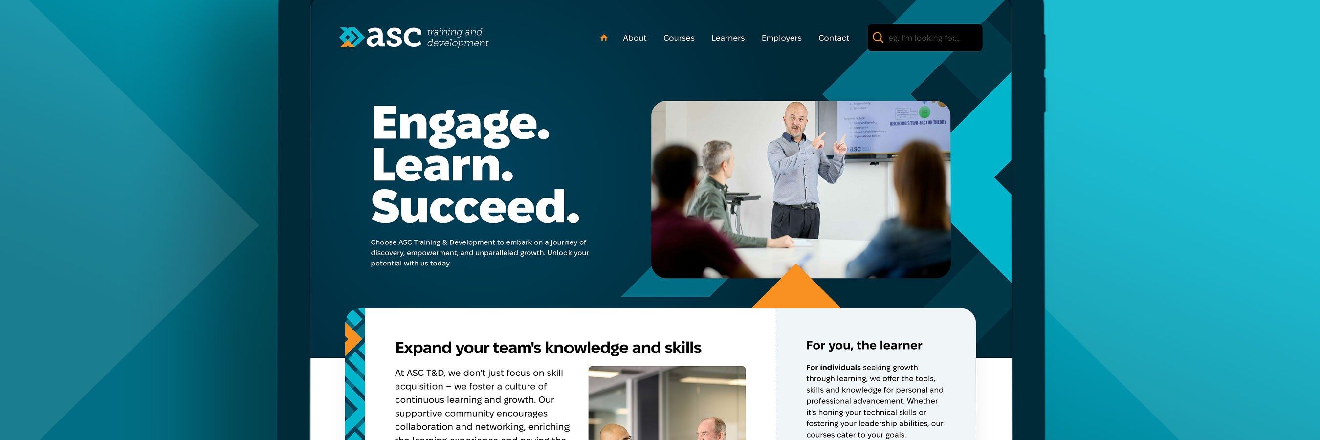 Web developers Adelaide Quisk Design produce new website for ASC Training.