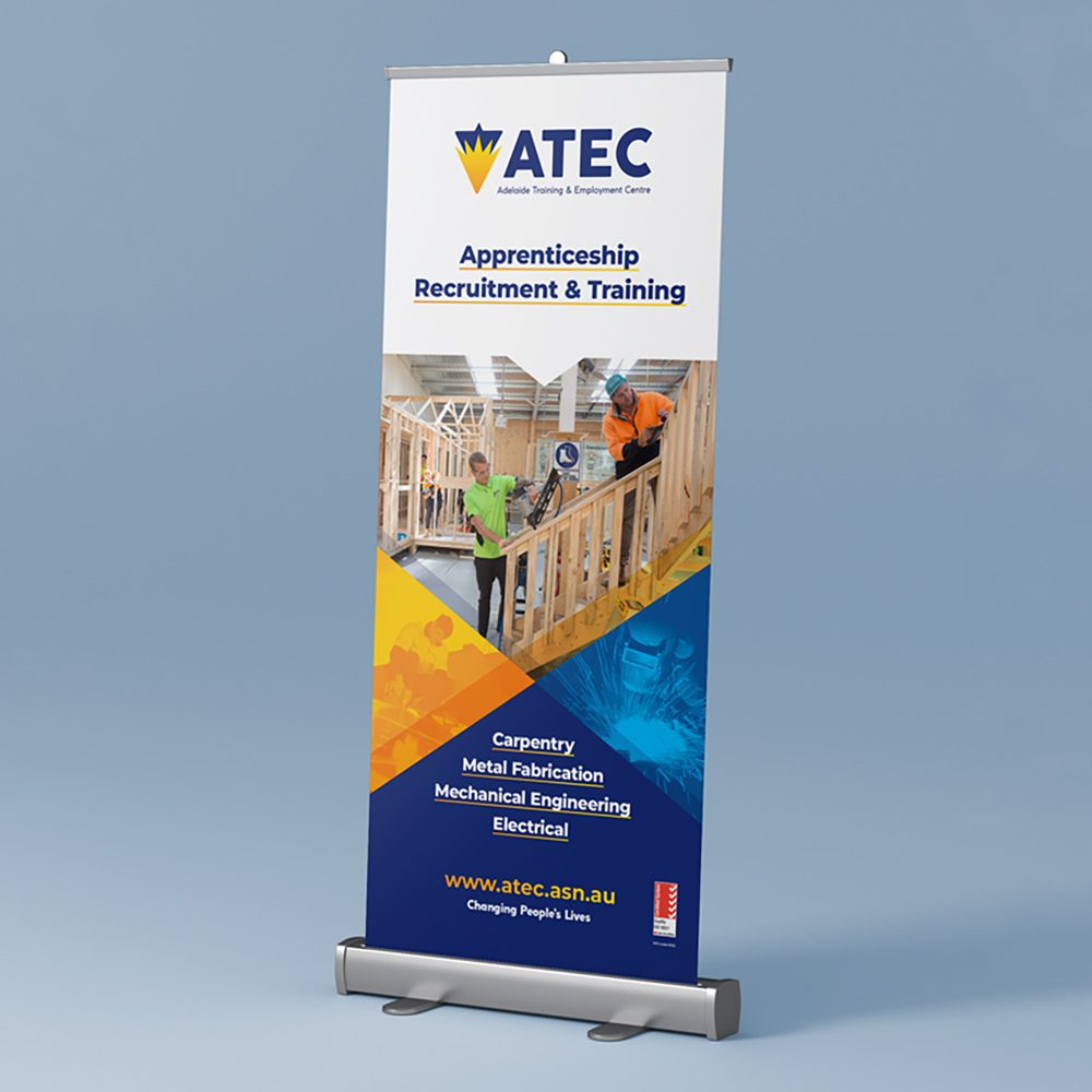 ATEC Pullup Banner graphic design Adelaide by Quisk
