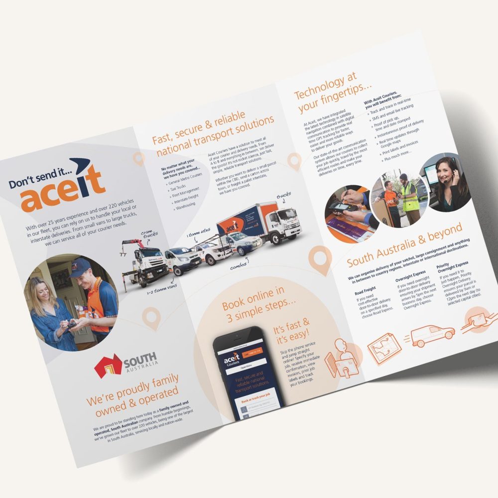 brochure graphic design Adelaide business cards - ACEIT
