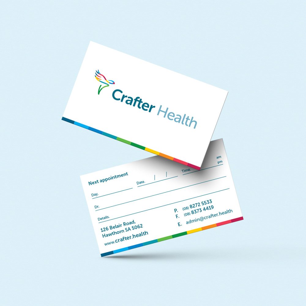 Graphic design adelaide - logo design on Crafter Health business card