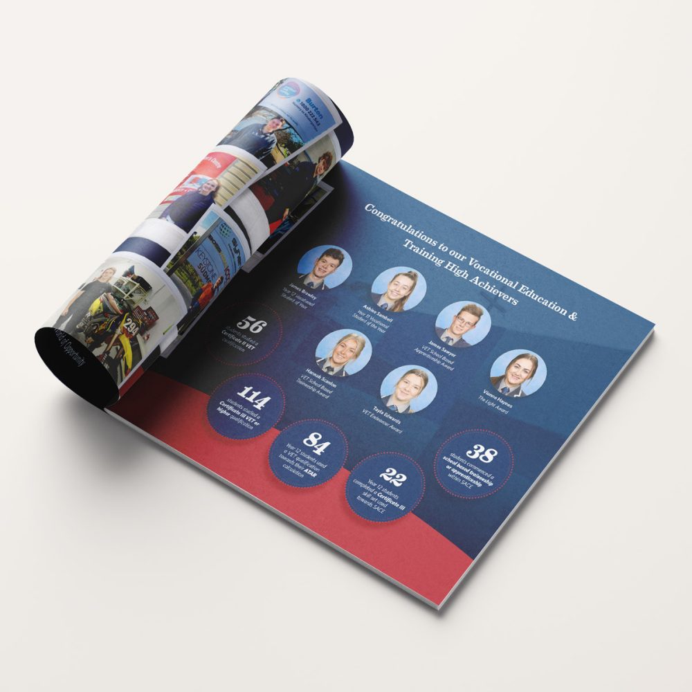 Booklet design adelaide brand application - Trinity College
