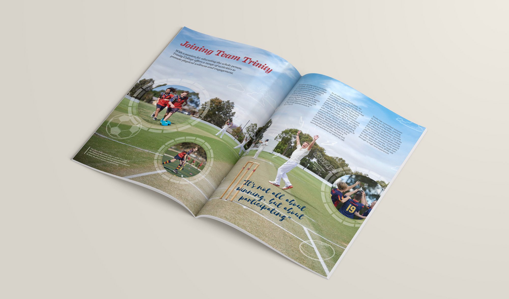 Annual report design Adelaide graphic - Trinity College