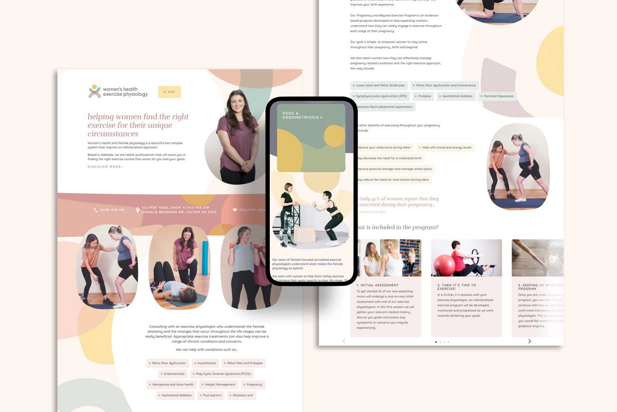 Website design adelaide for Womens Health Exercise Physiology